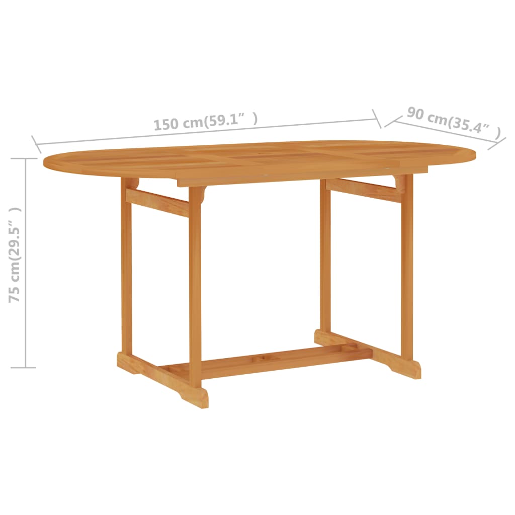 vidaXL 7-tlg. Garten-Essgruppe Massivholz Teak