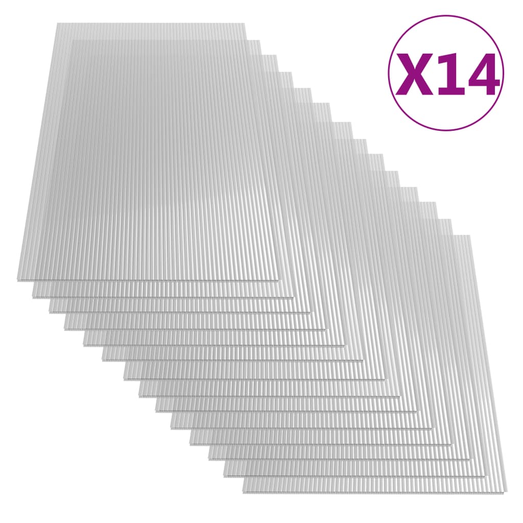 vidaXL 28x Polycarbonatplatte 4mm 121x60cm Doppelstegplatten Hohlkammerplatten 