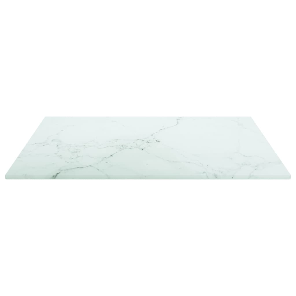 vidaXL Tischplatte Weiß 40x40 cm 6 mm Hartglas in Marmoroptik
