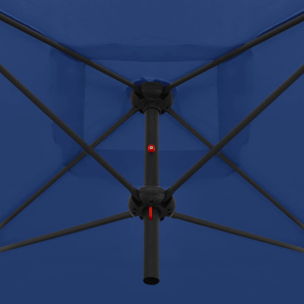 vidaXL Doppelsonnenschirm mit Stahlmast 250×250 cm Azurblau