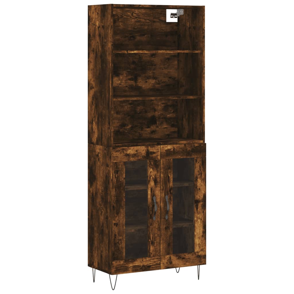 vidaXL Highboard Räuchereiche 69,5x34x180 cm Holzwerkstoff