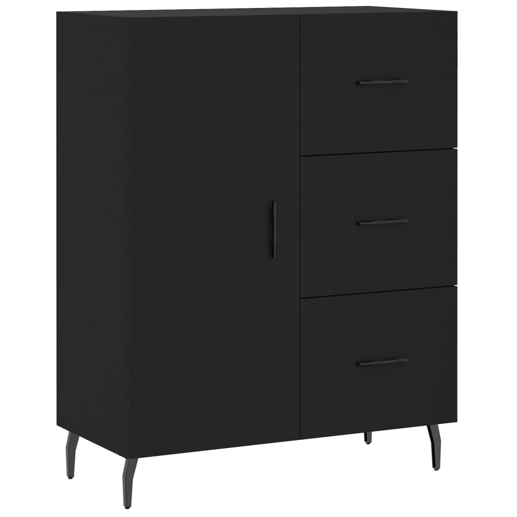 vidaXL Highboard Schwarz 69,5x34x180 cm Holzwerkstoff