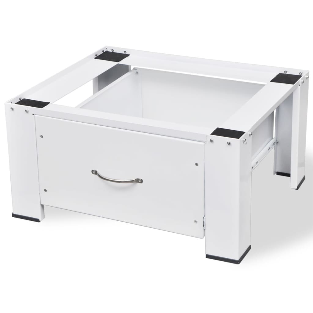 vidaXL Waschmaschinensockel mit Schublade Weiß