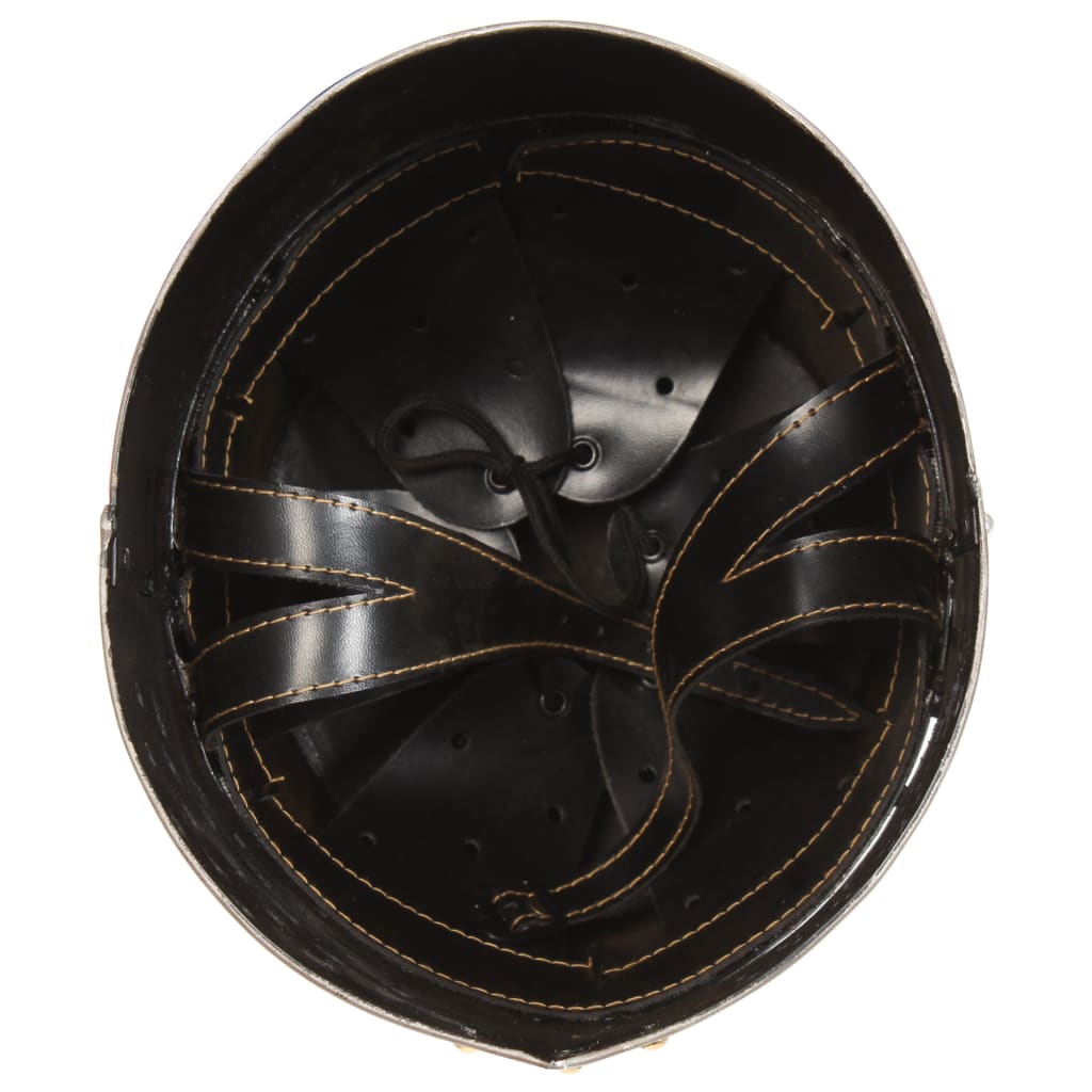 vidaXL Mittelalterlicher Kreuzritter-Helm Antik Replik LARP Silbern Stahl