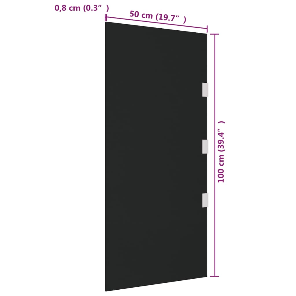 vidaXL Seitenwand für Vordach Schwarz 50x100 cm Hartglas