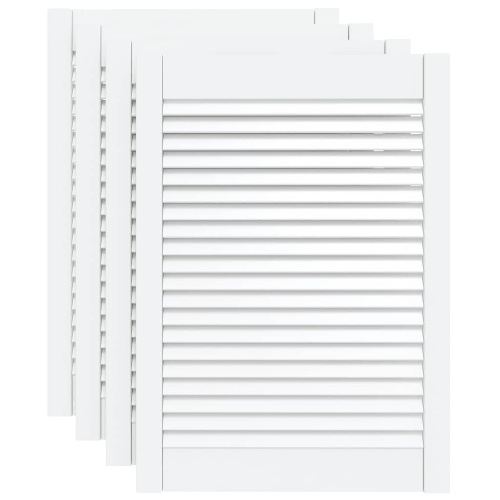 vidaXL Schranktüren Lamellen-Design 4 Stk. Weiß 69x49,4 cm Massivholz