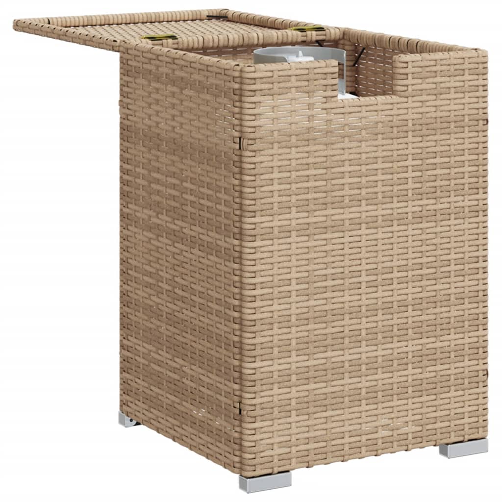 vidaXL Propan-Tank-Verstecktisch Beige 40x40x60 cm Poly Rattan