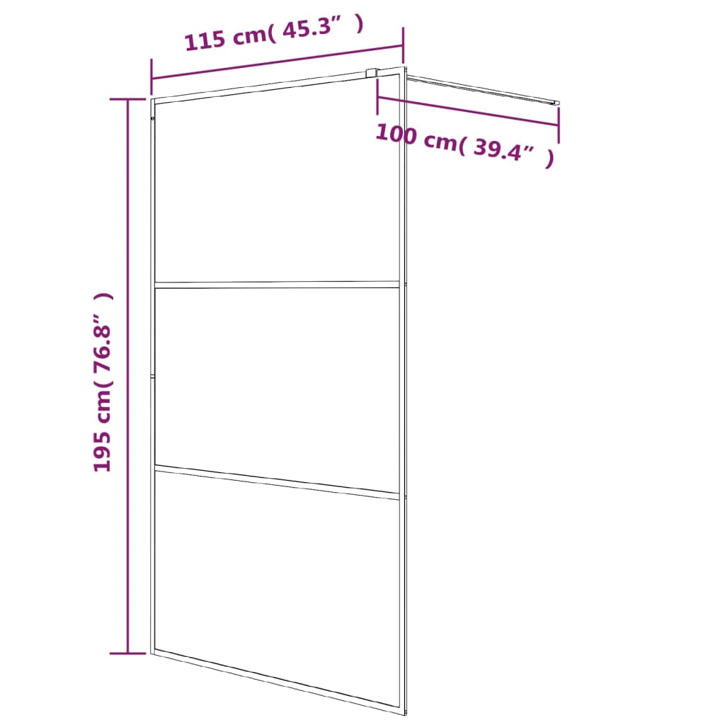 vidaXL Duschwand für Begehbare Dusche Weiß 115x195 cm ESG-Klarglas