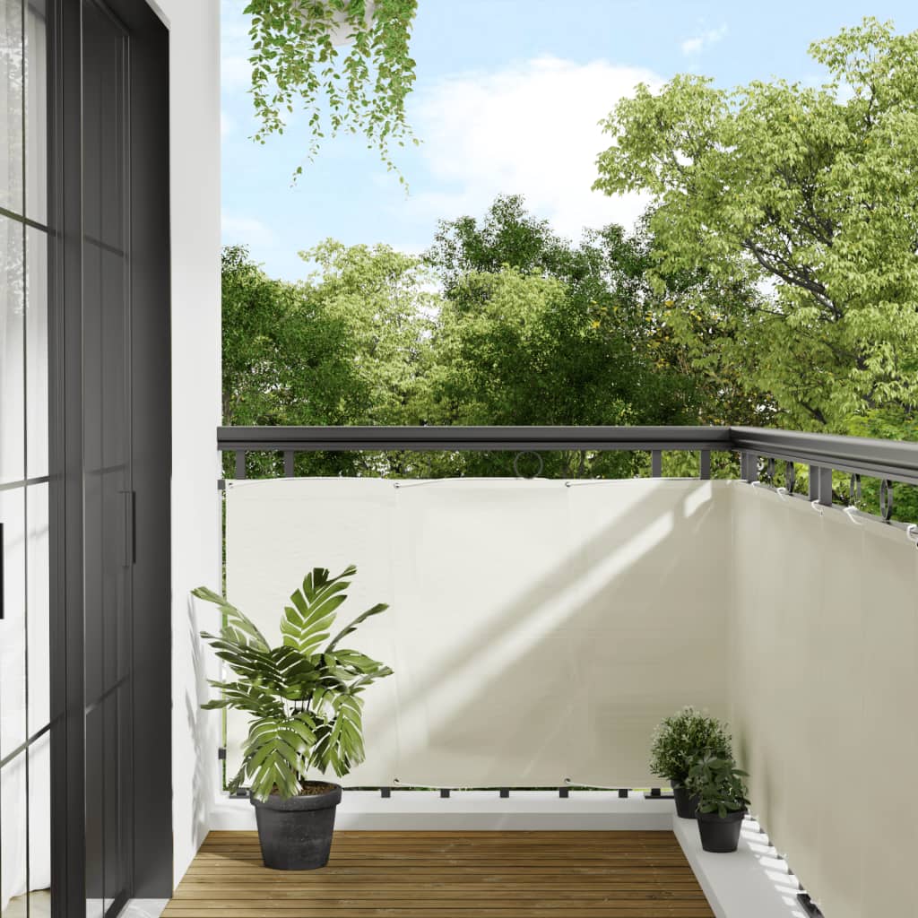vidaXL Balkon-Sichtschutz Creme 90x700 cm 100 % Polyester-Oxford