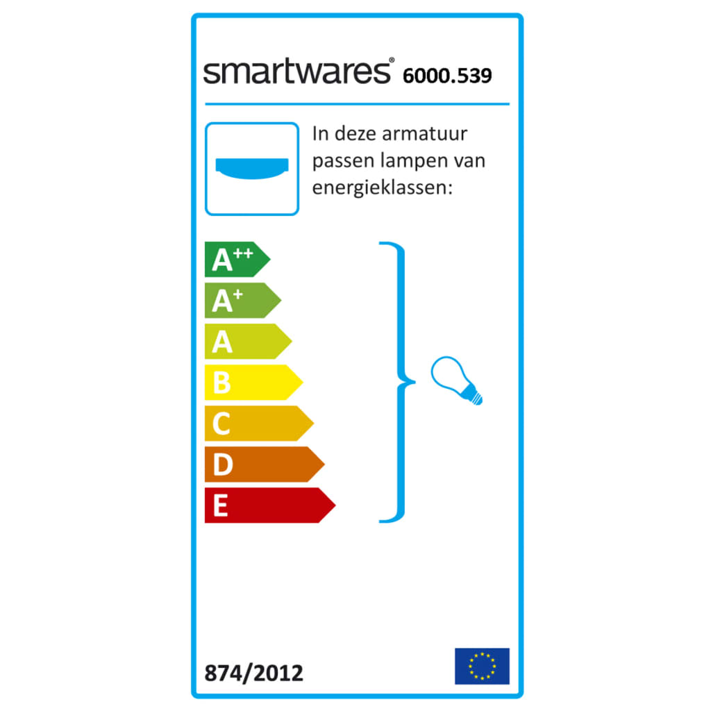 Smartwares Deckenleuchte 30x30x10 cm Grau