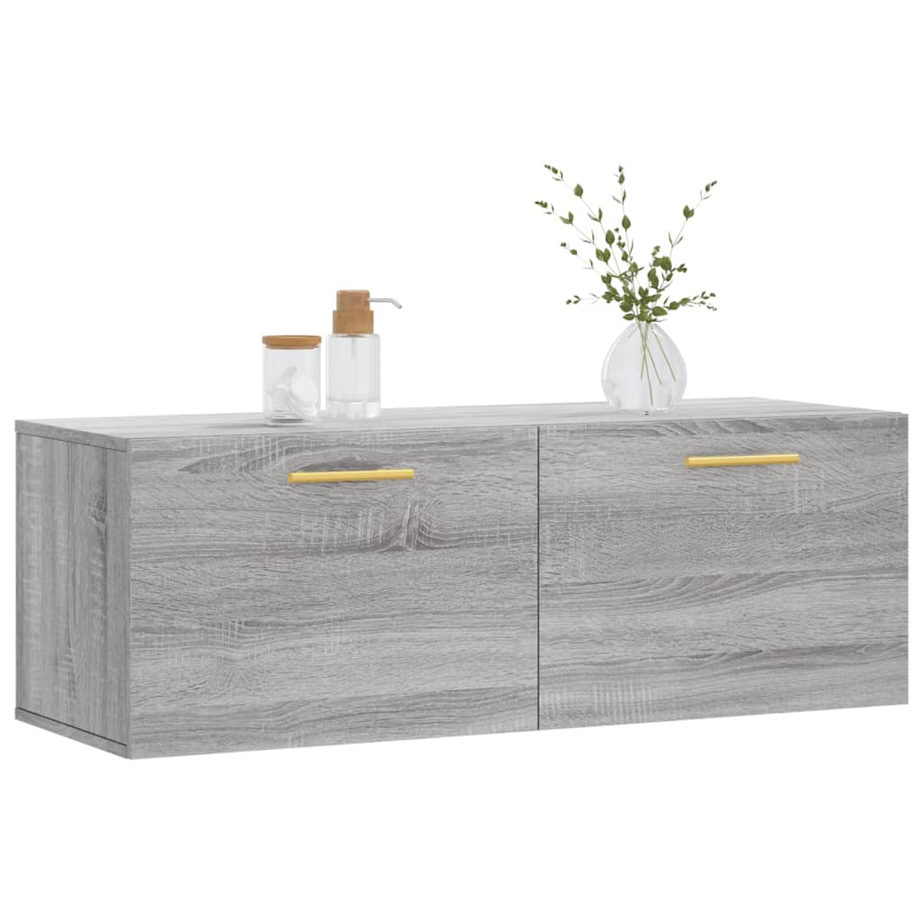 vidaXL Wandschrank Grau Sonoma 100x36,5x35 cm Holzwerkstoff