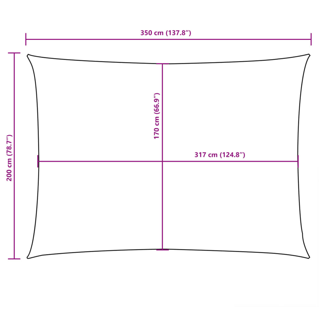 vidaXL Sonnensegel Oxford-Gewebe Rechteckig 2x3,5 m Braun