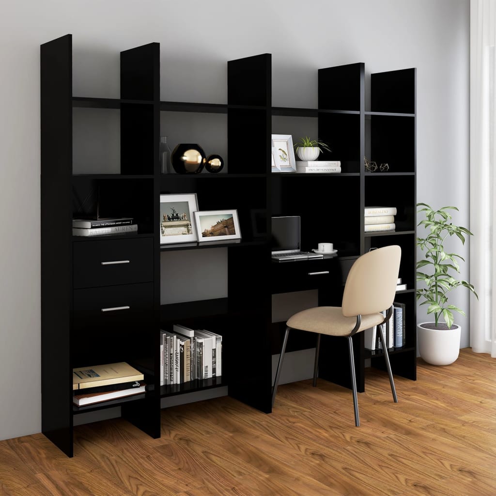 vidaXL Bücherregal Schwarz 60x35x180 cm Holzwerkstoff