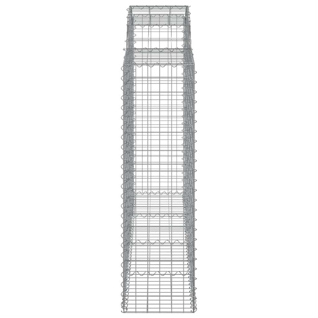 vidaXL Gabionen mit Hochbogen 9 Stk. 200x50x140/160cm Verzinktes Eisen