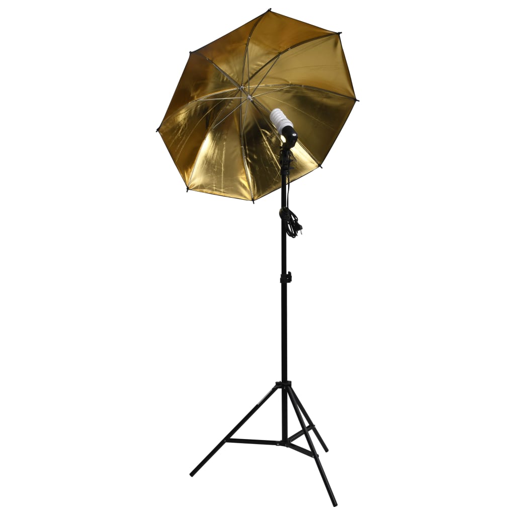 vidaXL Fotostudio-Set mit Lampen, Schirmen, Hintergrund und Reflektor