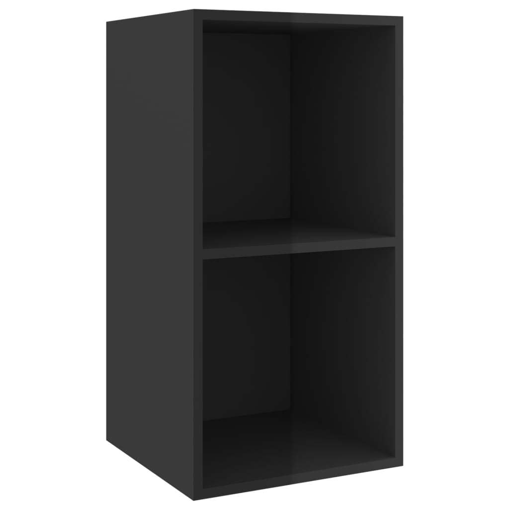 vidaXL TV-Wandschrank Hochglanz-Schwarz 37x37x72 cm Holzwerkstoff