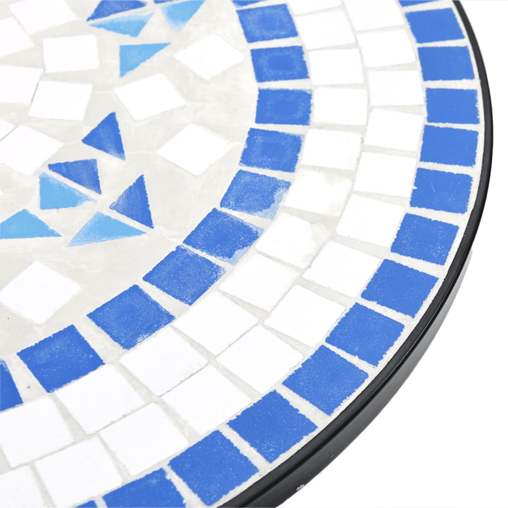 vidaXL Mosaik-Bistrotisch Blau und Weiß Ø50x70 cm Keramik