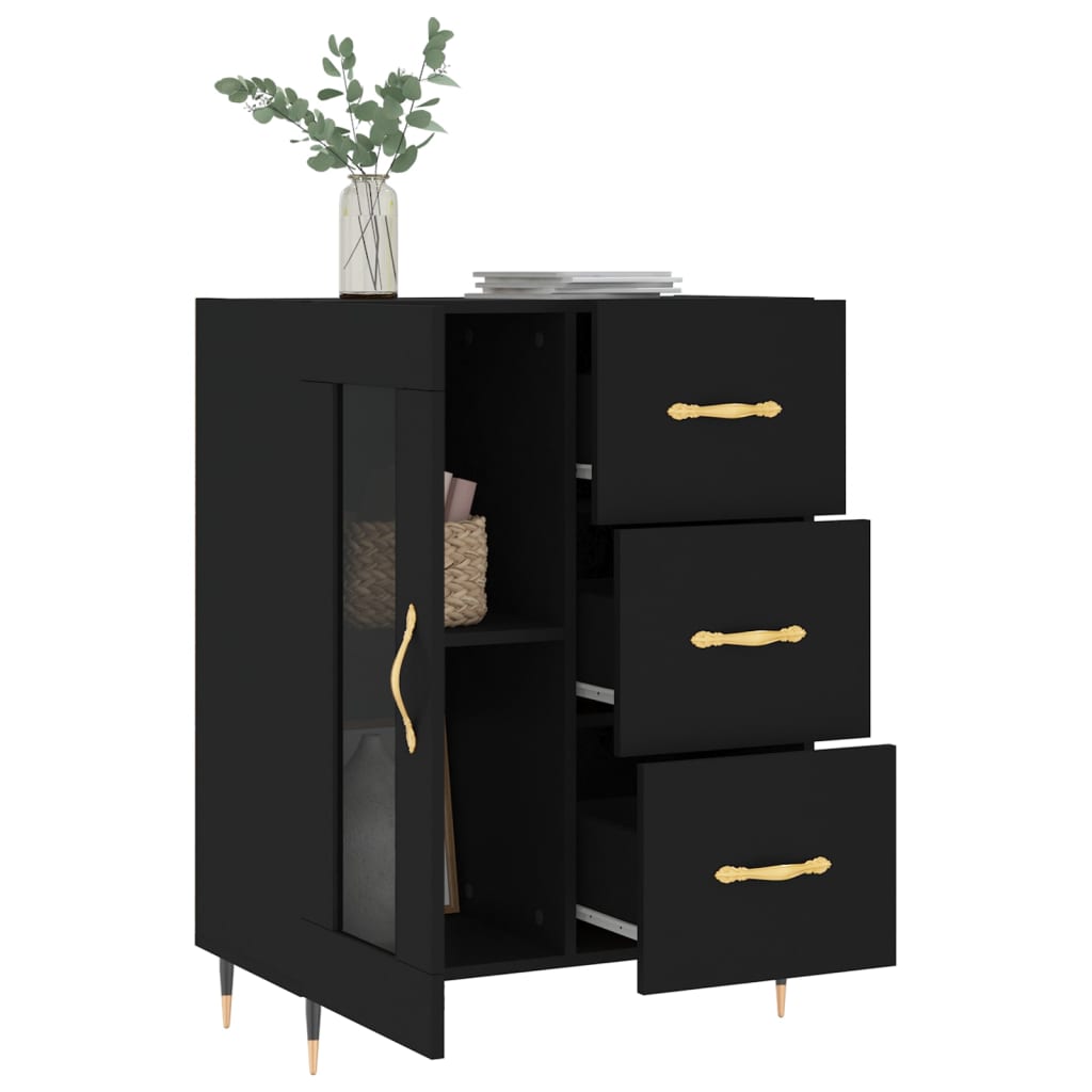 vidaXL Sideboard Schwarz 69,5x34x90 cm Holzwerkstoff