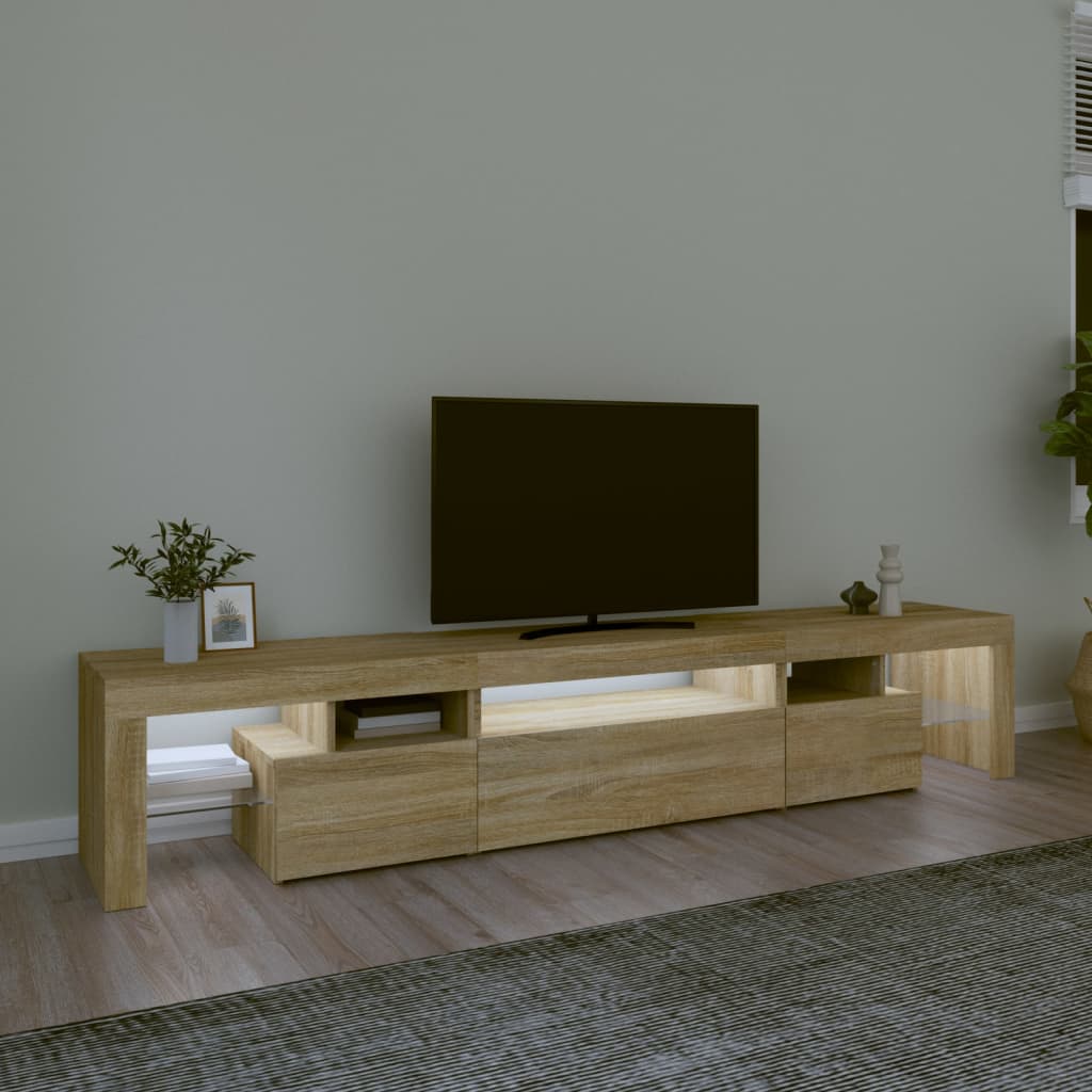 vidaXL TV-Schrank mit LED-Leuchten Sonoma-Eiche 215x36,5x40 cm