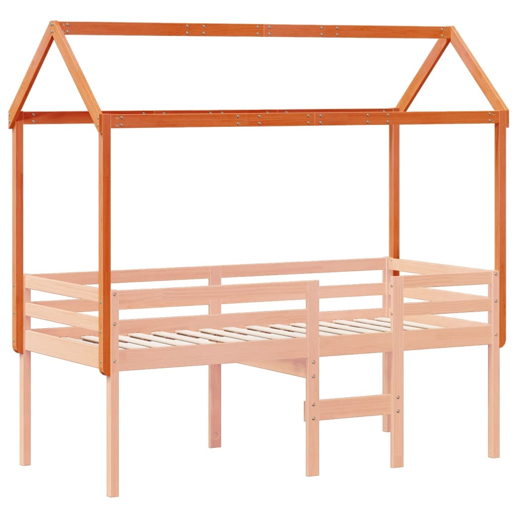 vidaXL Dach für Kinderbett Wachsbraun 207x80,5x151,5 cm Massivholz