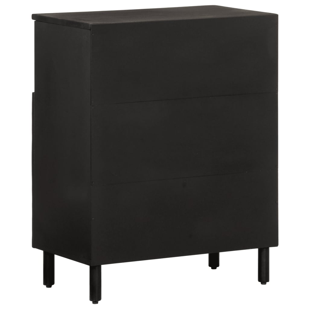 vidaXL Beistellschrank Schwarz 60x33x75 cm Massivholz Mango