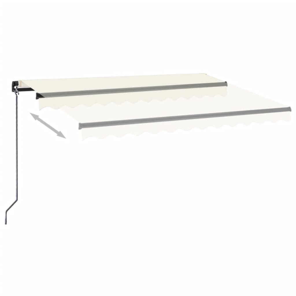 vidaXL Markise Manuell Einziehbar mit LED 350x250 cm Creme