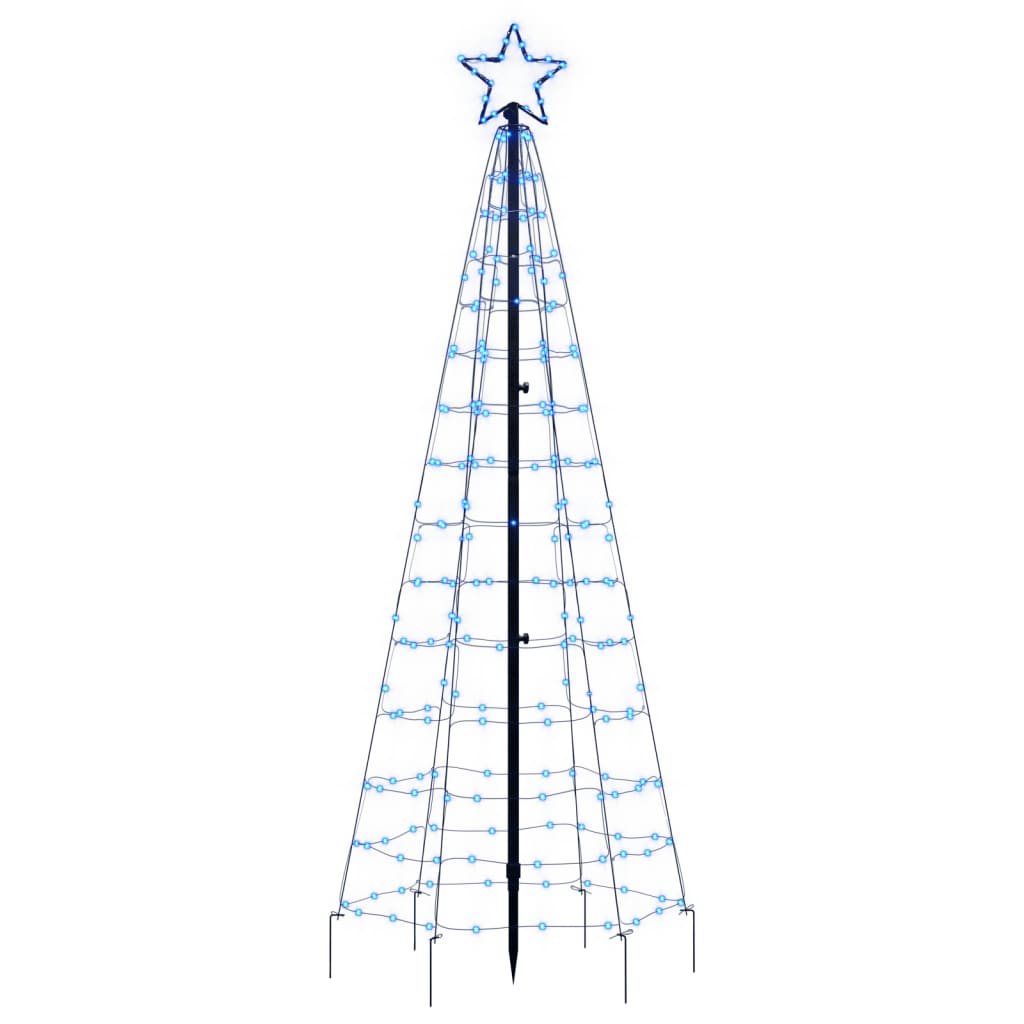 vidaXL LED-Weihnachtsbaum mit Erdspießen 220 LEDs Blau 180 cm