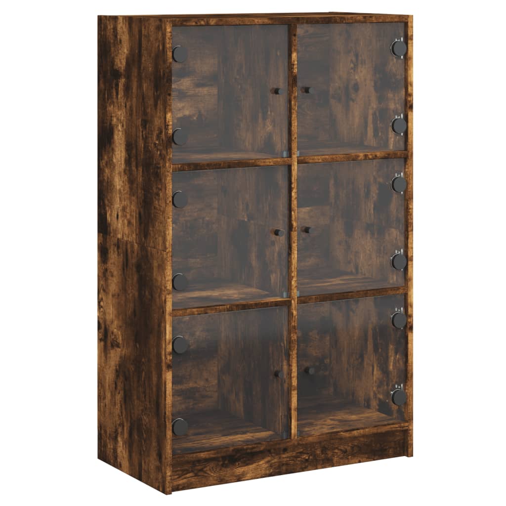 vidaXL Highboard mit Türen Räuchereiche 68x37x109 cm Holzwerkstoff