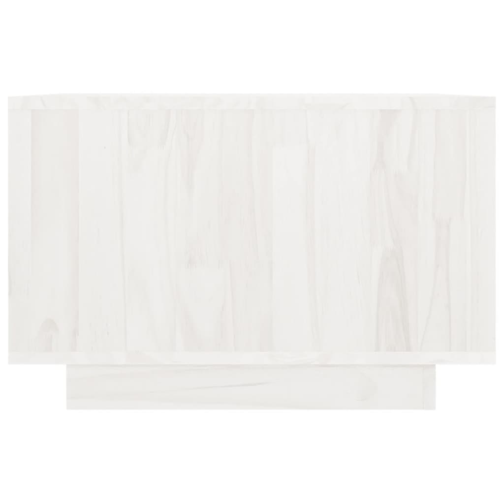 vidaXL Couchtisch Weiß 50x50x33,5 cm Kiefer Massivholz
