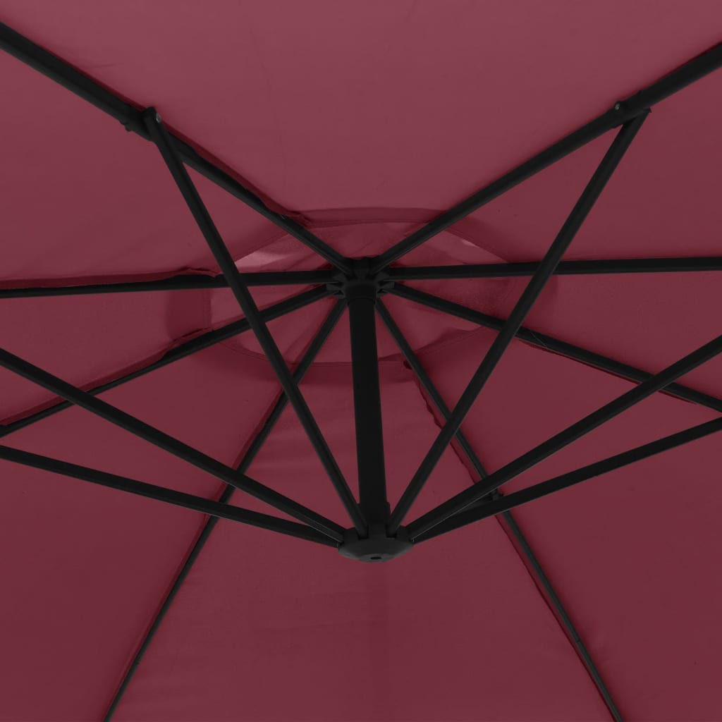 vidaXL Ampelschirm mit Alu-Mast 350 cm Bordeauxrot