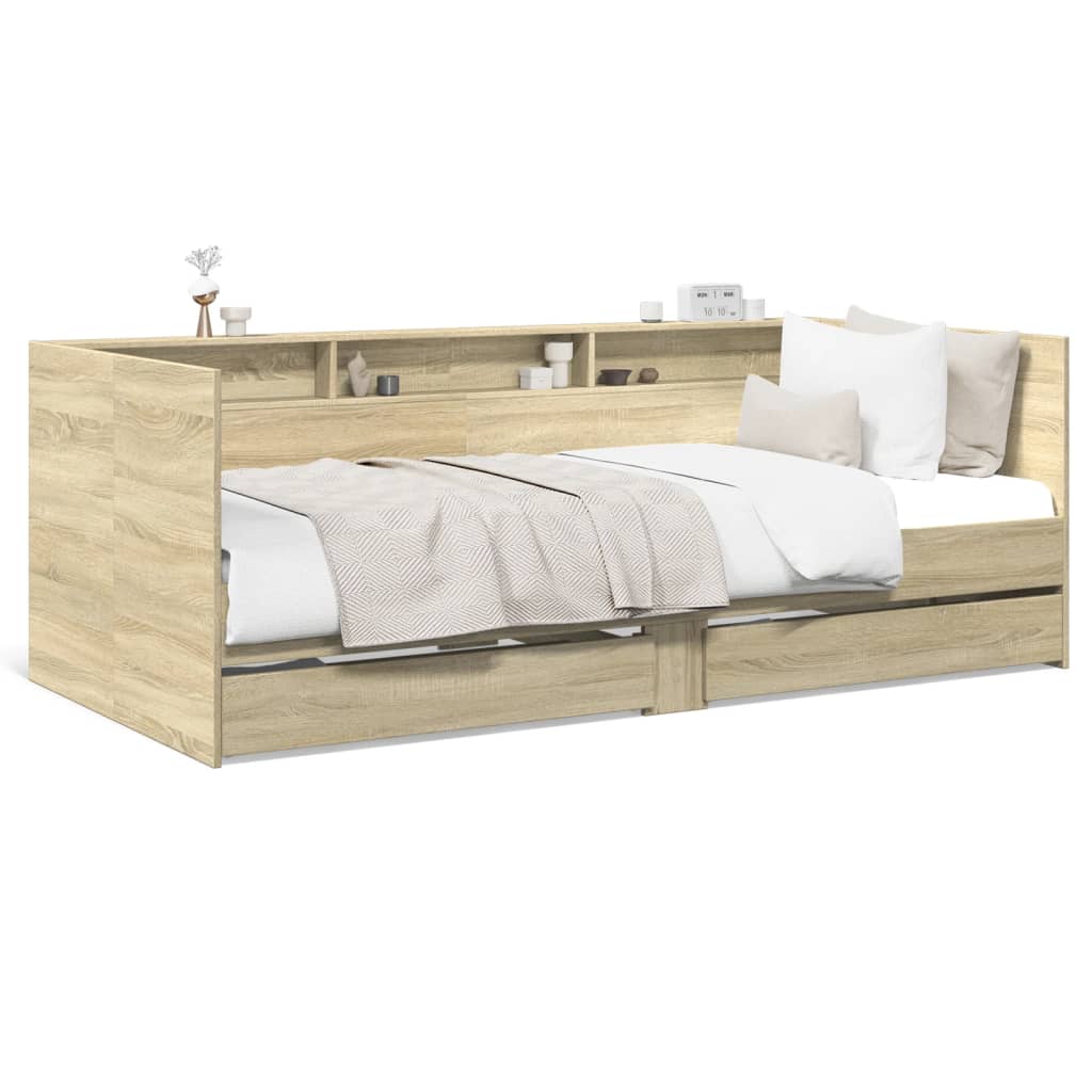 vidaXL Tagesbett mit Schubladen Sonoma-Eiche 75x190 cm Holzwerkstoff