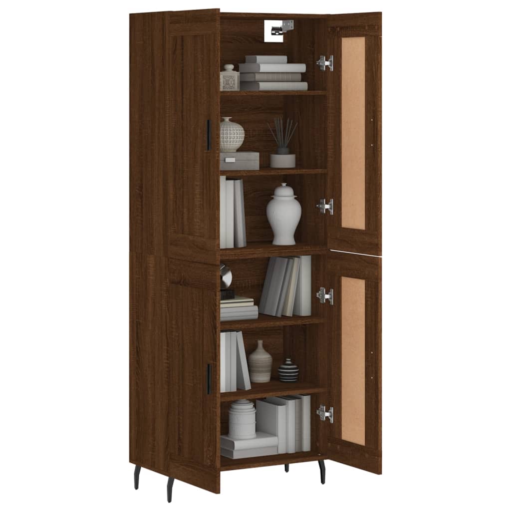 vidaXL Highboard Braun Eichen-Optik 69,5x34x180 cm Holzwerkstoff