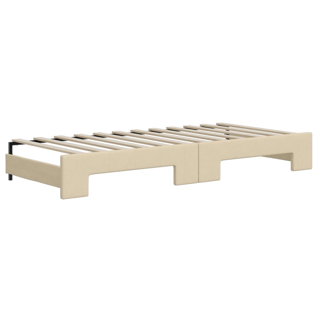 vidaXL Tagesbett Ausziehbar mit Schubladen Creme 80x200 cm Stoff