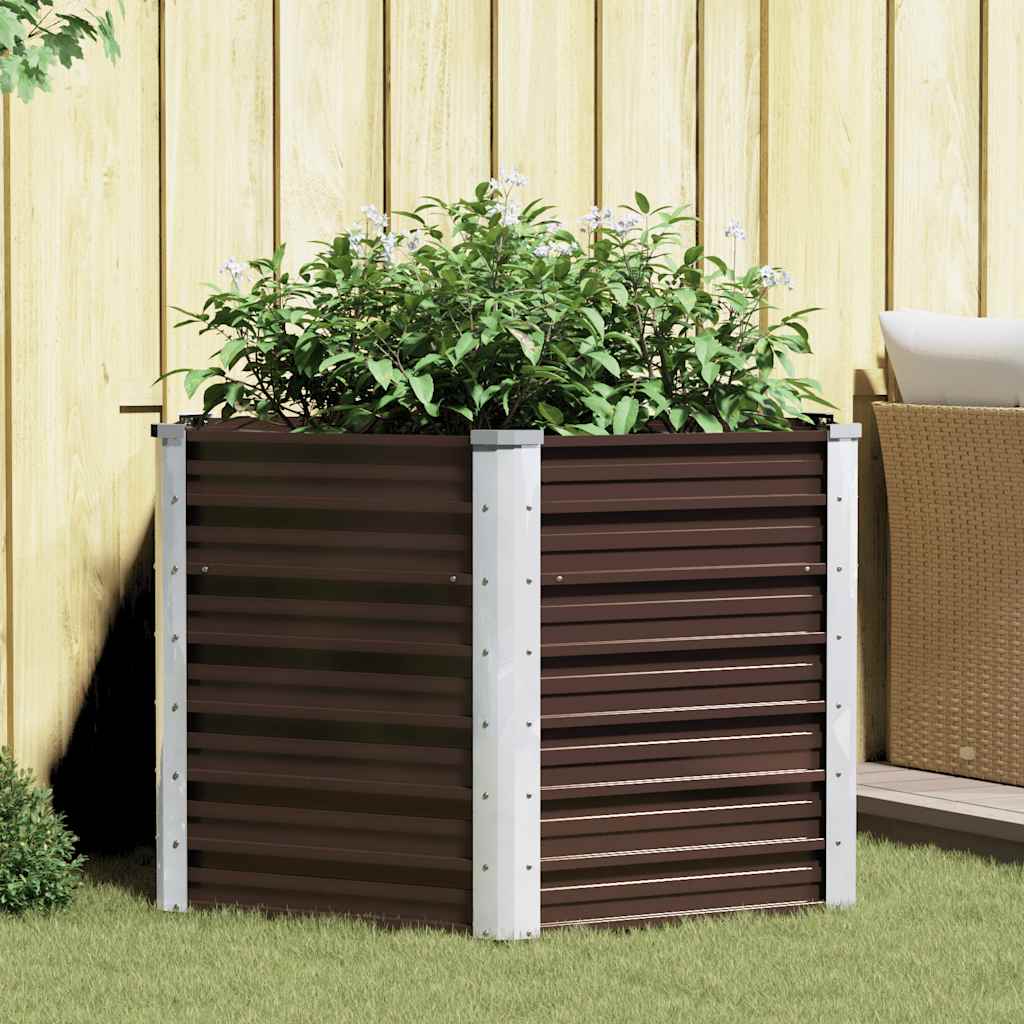 Garten-Hochbeet Aus Metall – Anthrazit, 129x129x77 Cm – Verzinkter Stahl, Sechseckig, Für Terrasse & Balkon