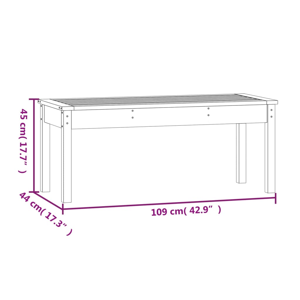 vidaXL Gartenbank 109x44x45 cm Massivholz Douglasie