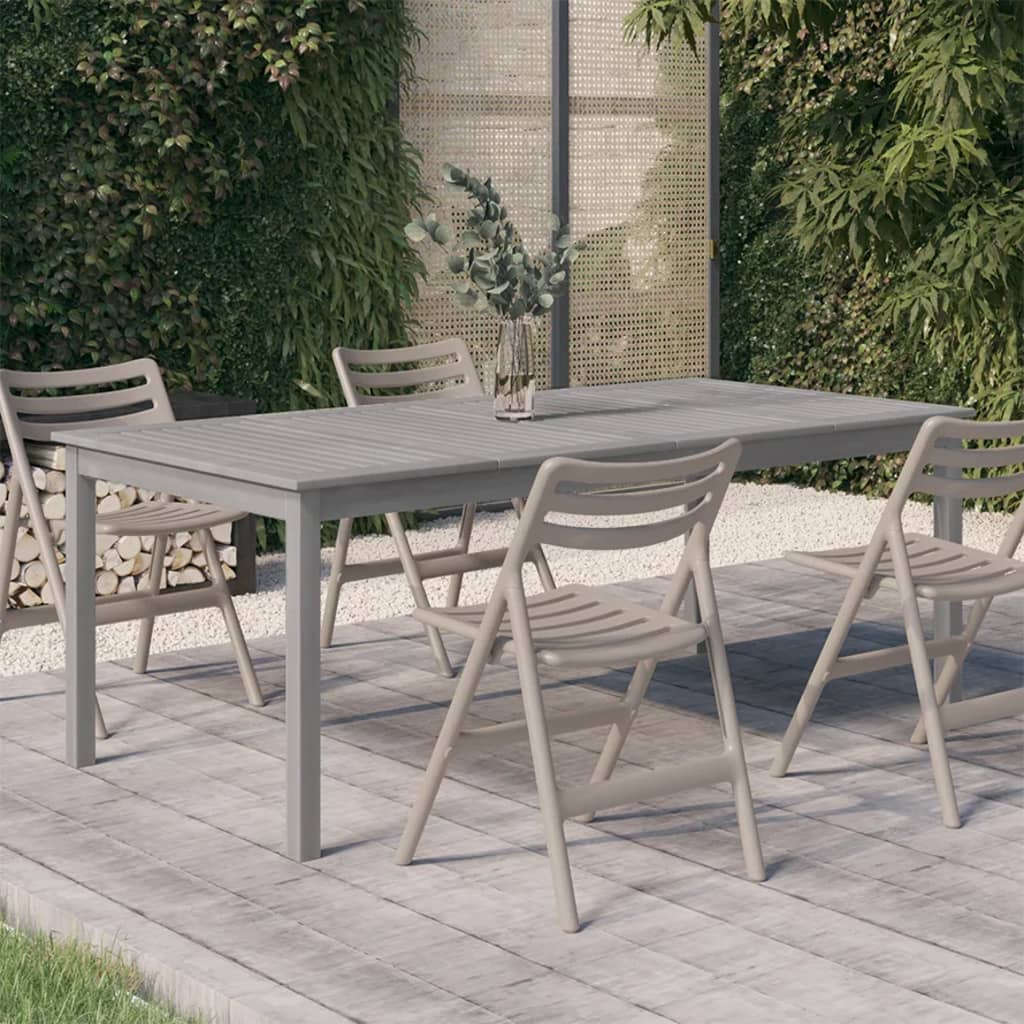 vidaXL Gartentisch Grau 200x100x75 cm Massivholz Akazie