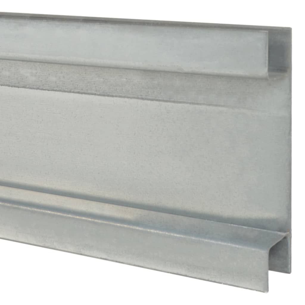 vidaXL Pfosten für Gabionenzaun Silbern 240 cm Verzinkter Stahl