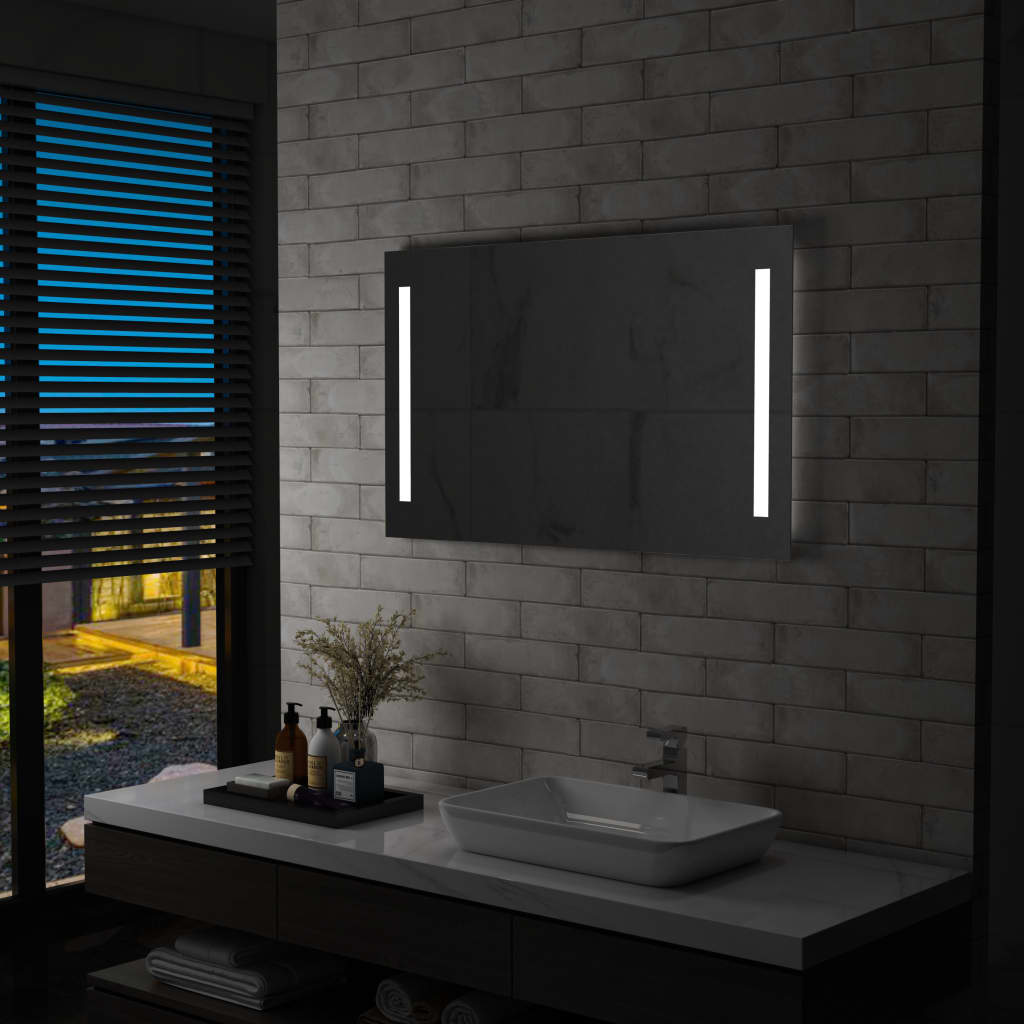 vidaXL Badezimmer-Wandspiegel mit LEDs 100x60 cm