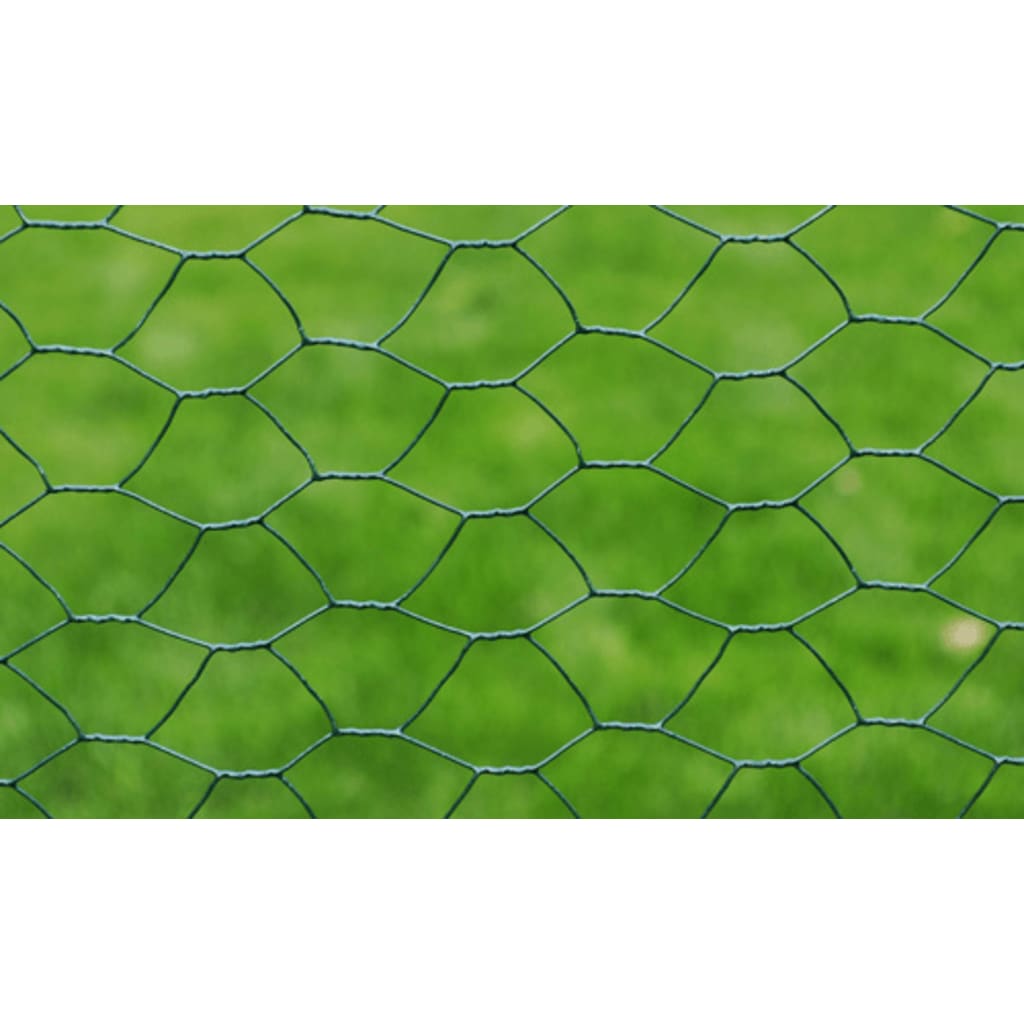 vidaXL Drahtzaun mit PVC-Beschichtung 25x0,5 m Grün