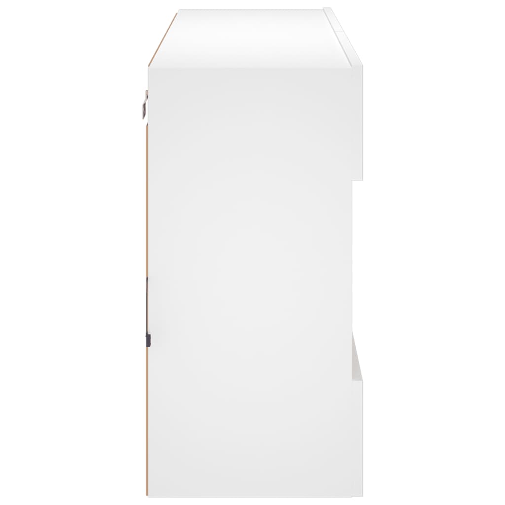 vidaXL TV-Wandschrank mit LED-Leuchten Weiß 98,5x30x60,5 cm