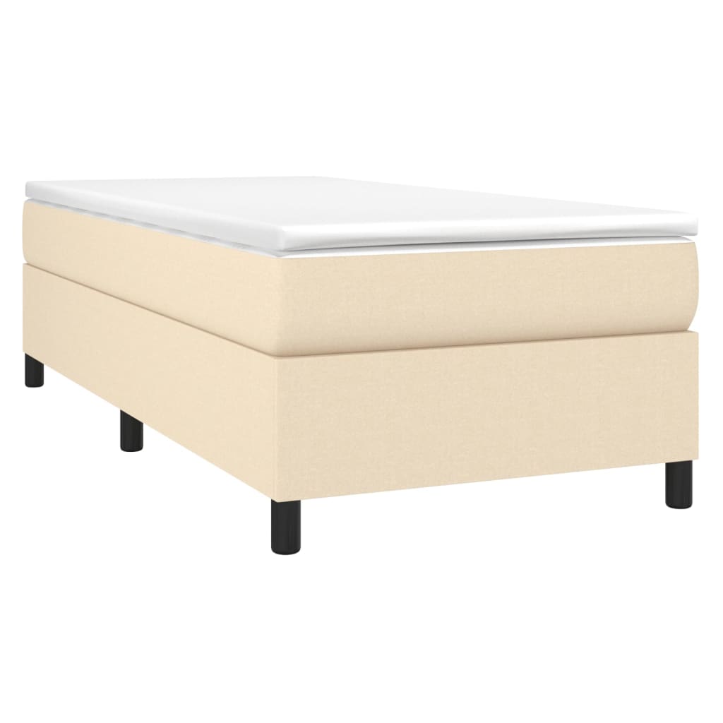 vidaXL Boxspringbett mit Matratze Creme 100x200 cm Stoff