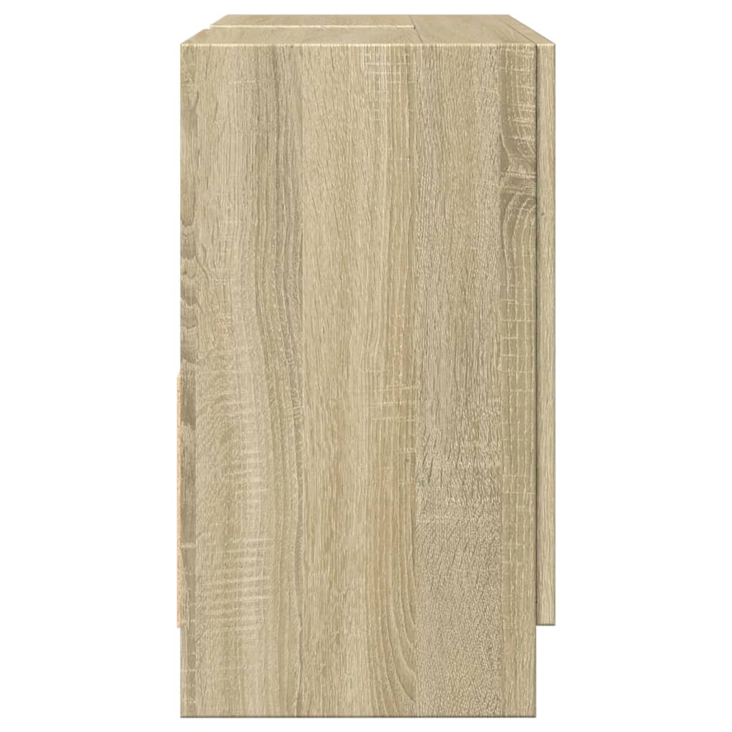 vidaXL Waschbeckenunterschrank Sonoma-Eiche 63x30x54 cm Holzwerkstoff