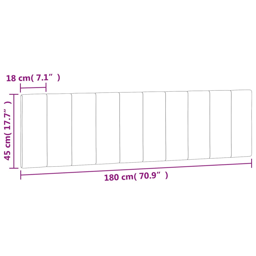 vidaXL Kopfteil-Kissen Schwarz 180 cm Samt