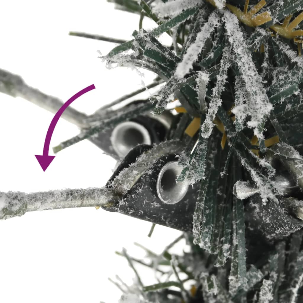 vidaXL Künstlicher Weihnachtsbaum Beschneit Schlank 180 cm PVC&PE