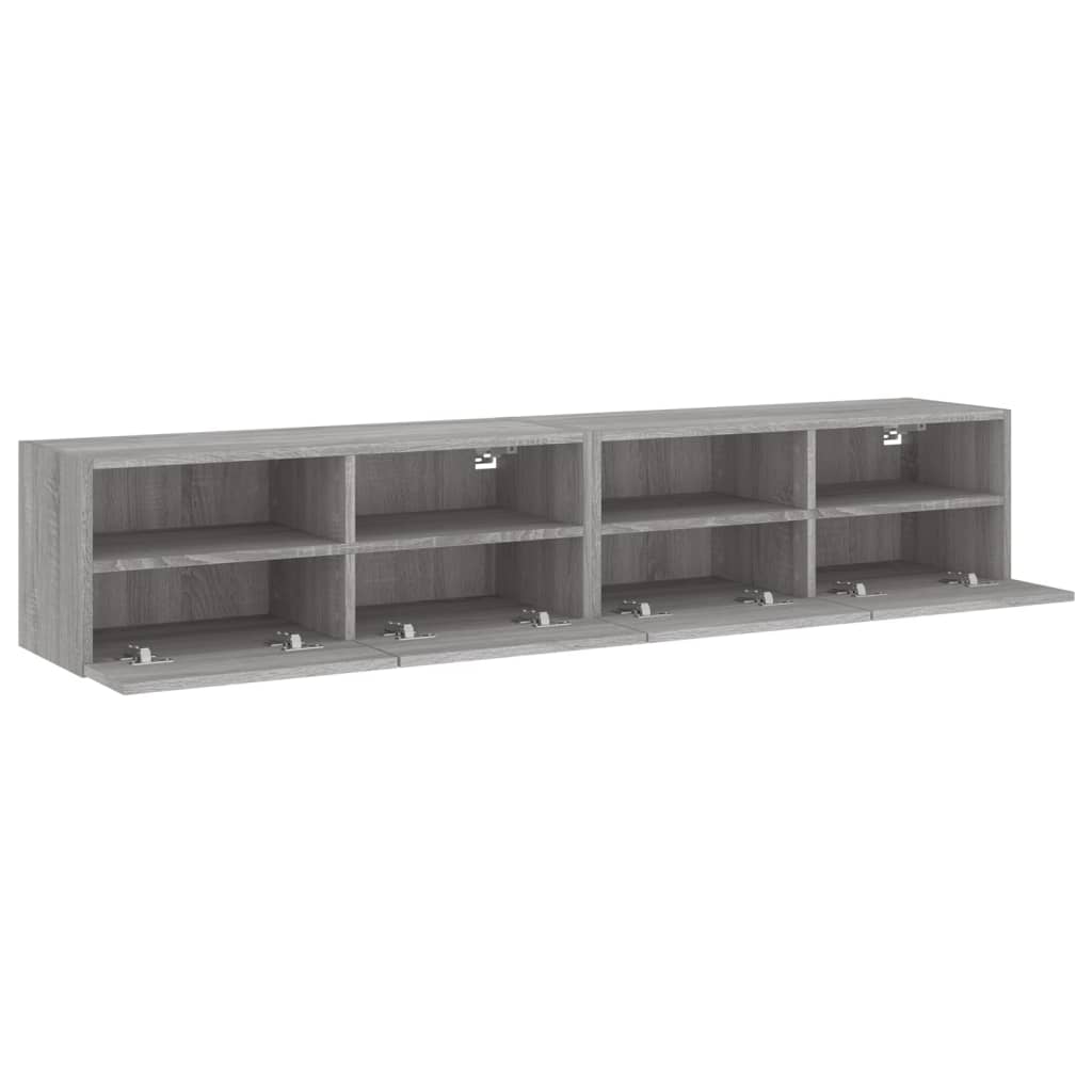 vidaXL TV-Wandschränke 2 Stk. Grau Sonoma 80x30x30 cm Holzwerkstoff