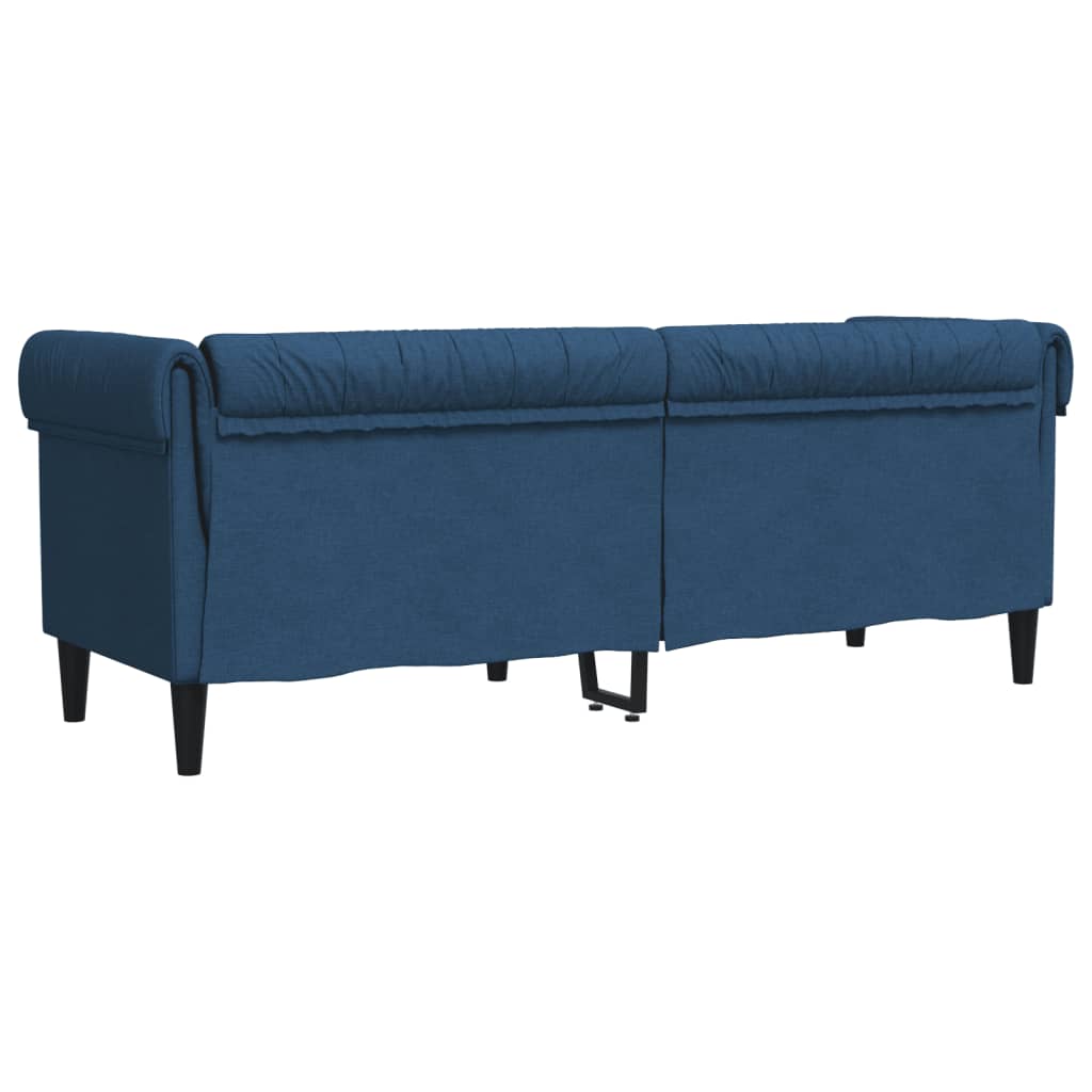 vidaXL Chesterfield-Sofa 3-Sitzer Blau Stoff