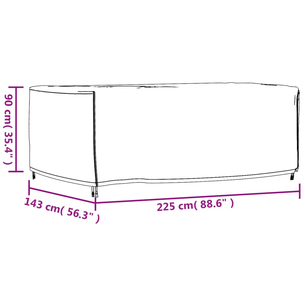 vidaXL Gartenmöbel-Abdeckung Schwarz 225x143x90 cm Wasserdicht 420D