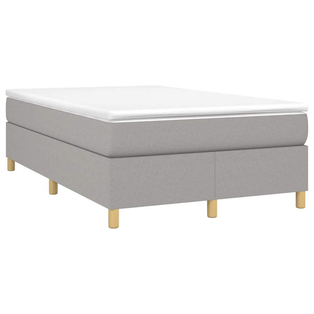 vidaXL Boxspringbett mit Matratze Hellgrau 120x190 cm Stoff