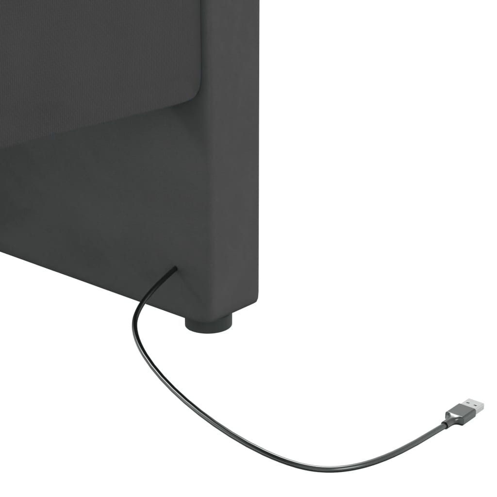 vidaXL Tagesbett mit Matratze USB Dunkelgrau Samt 90x200 cm