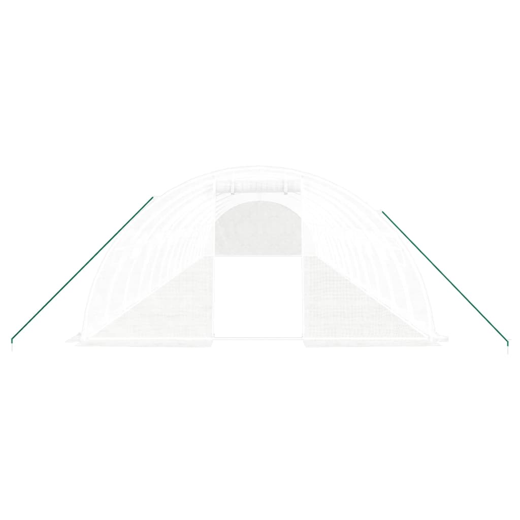 vidaXL Gewächshaus mit Stahlrahmen Weiß 56 m² 14x4x2 m